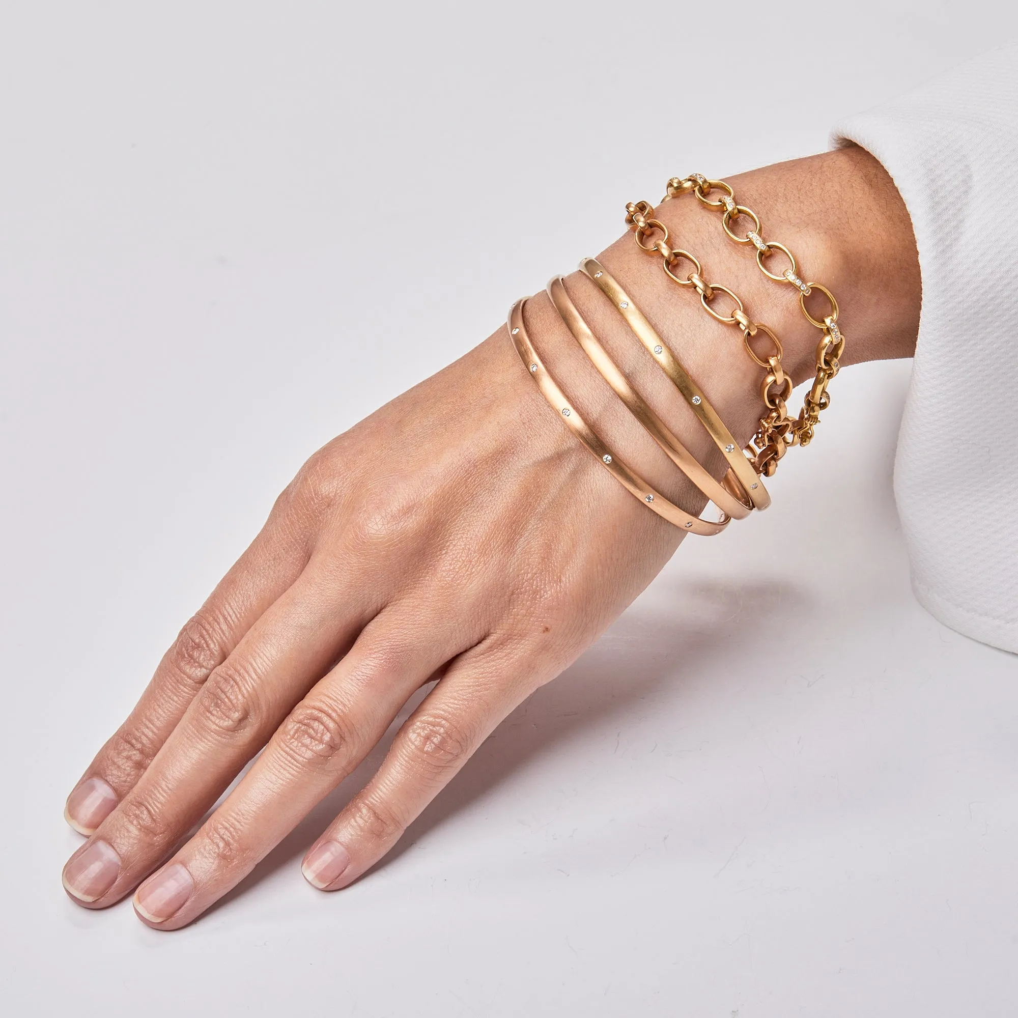 Sonoma Diamond Bangle in 20K Peach Gold- 3.8mm