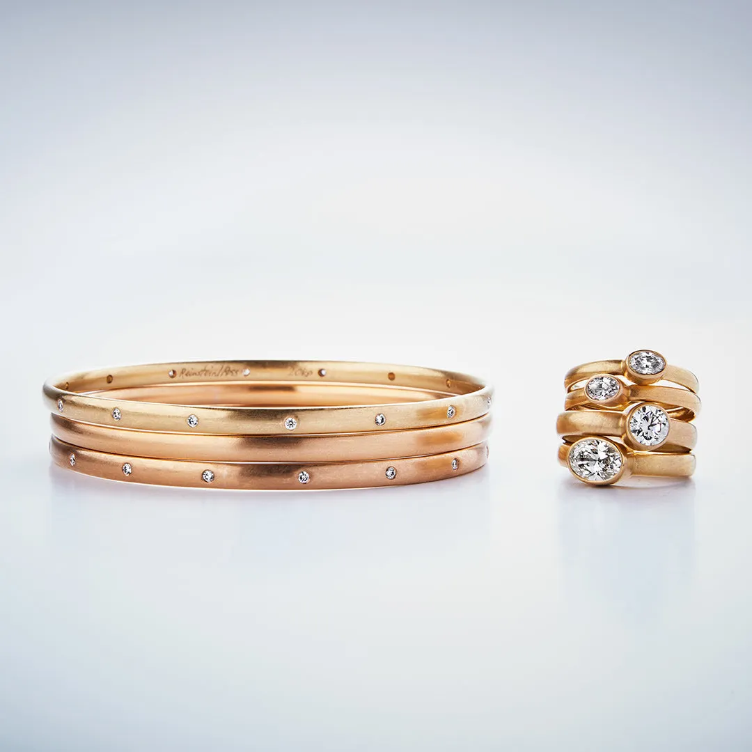 Sonoma Diamond Bangle in 20K Peach Gold- 3.8mm