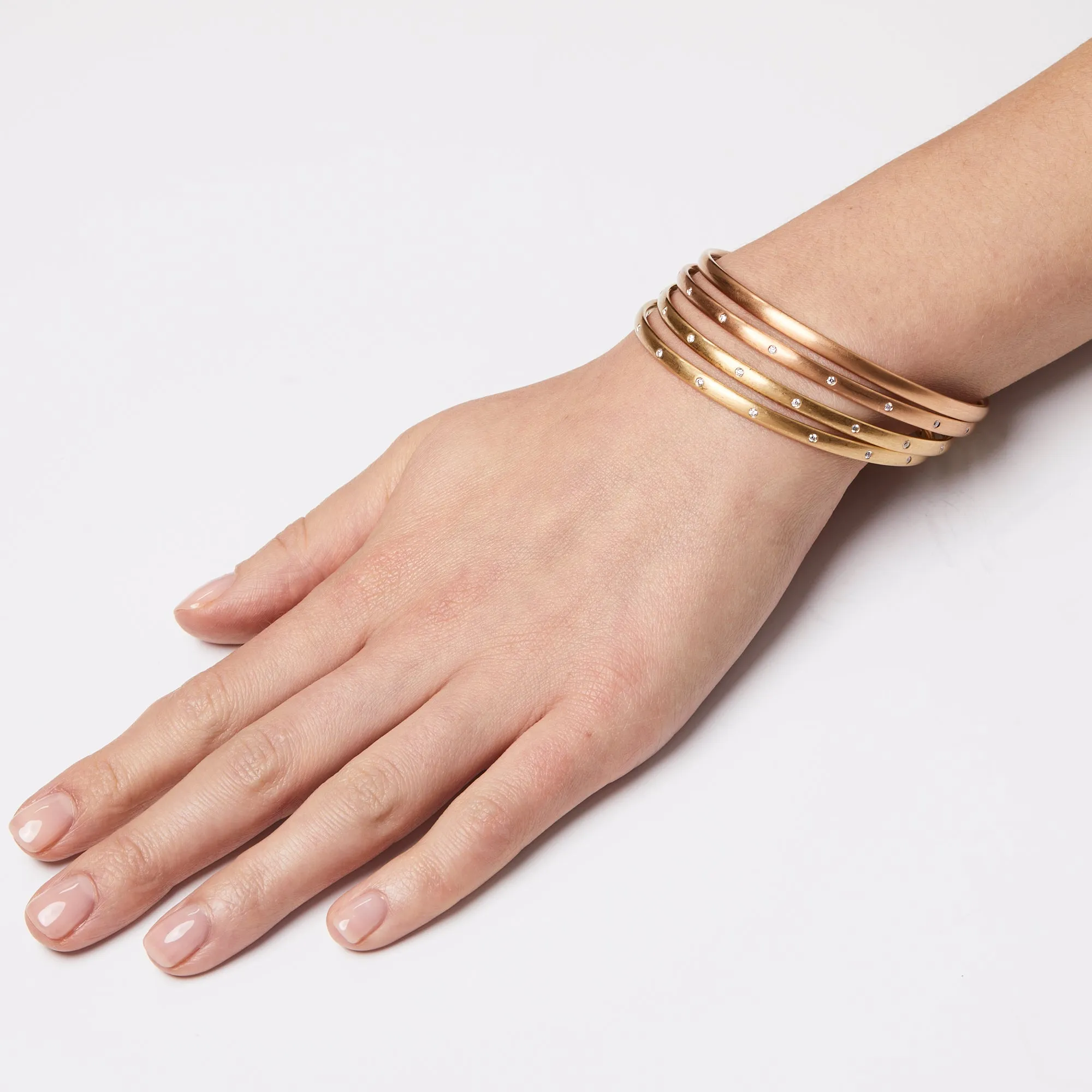 Sonoma Diamond Bangle in 20K Peach Gold- 3.8mm