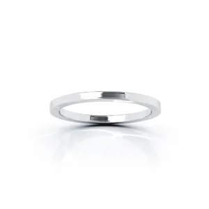 Square Profile 1.5MM High Polished Wedding Band in 14K Gold