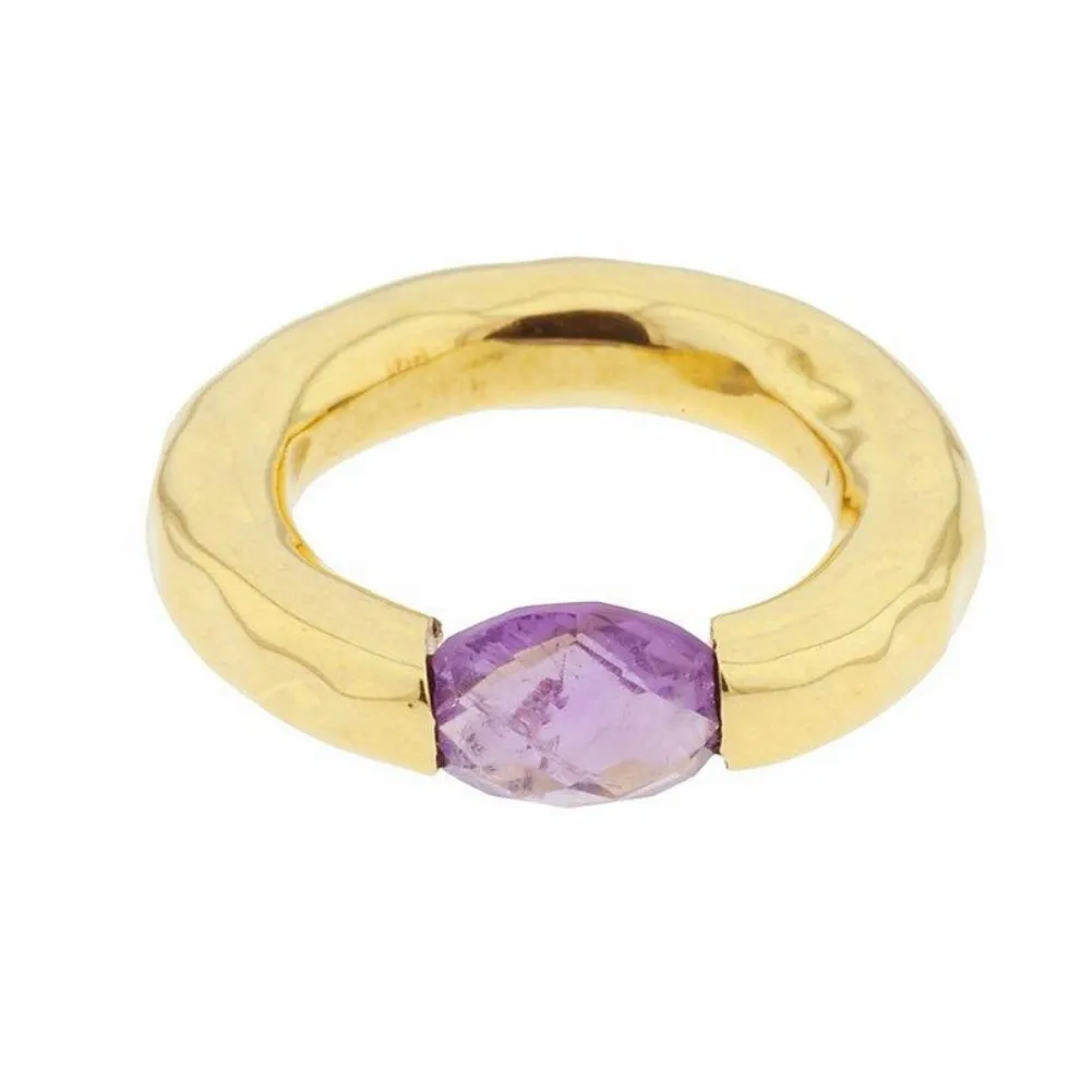 Stacking Brass Ring Citrine