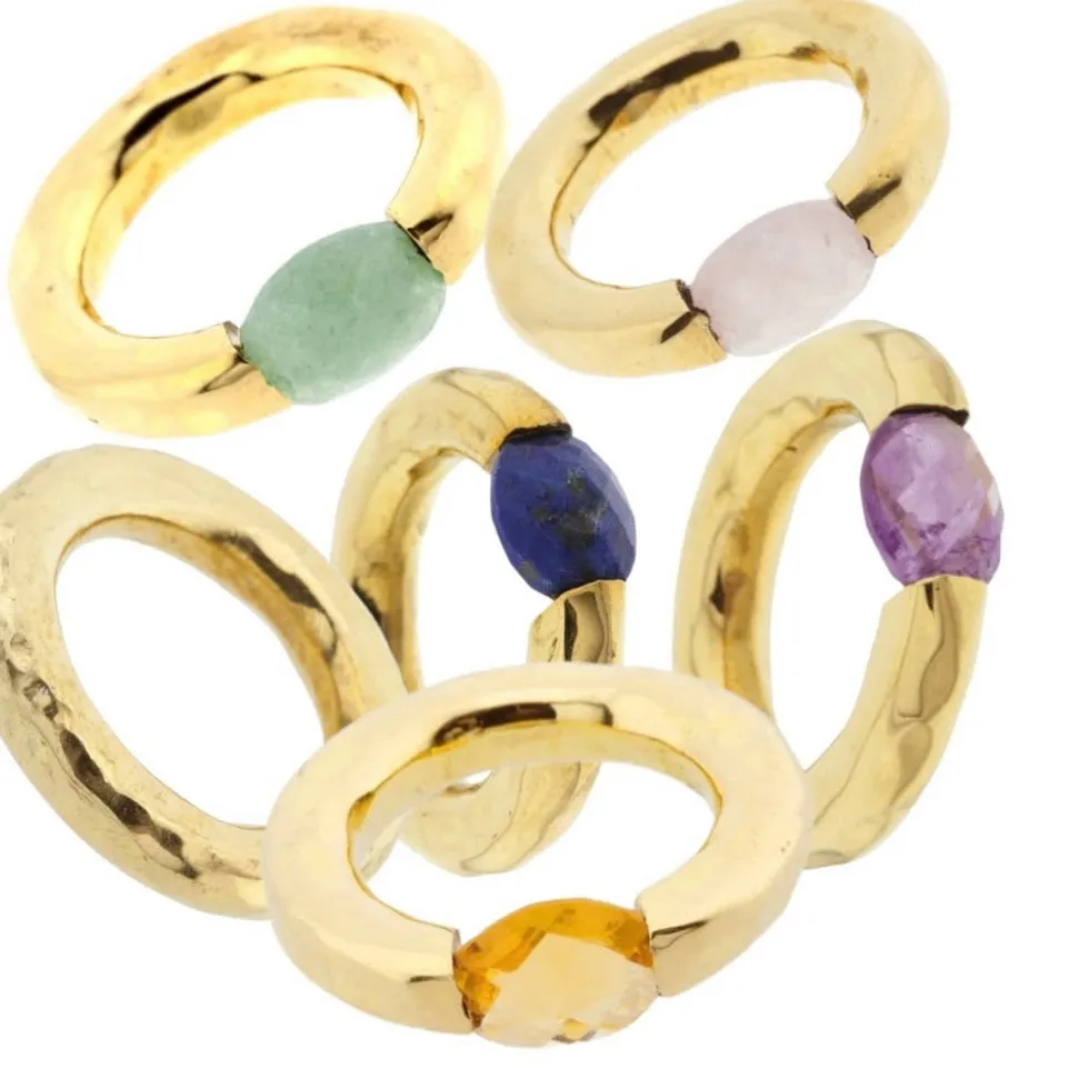 Stacking Brass Ring Citrine