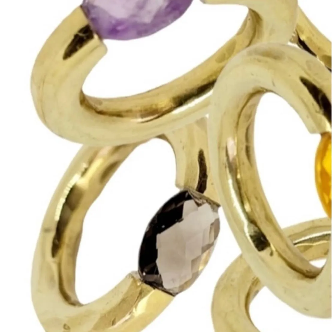 Stacking Brass Ring Citrine