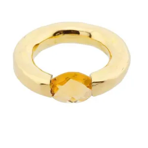 Stacking Brass Ring Citrine