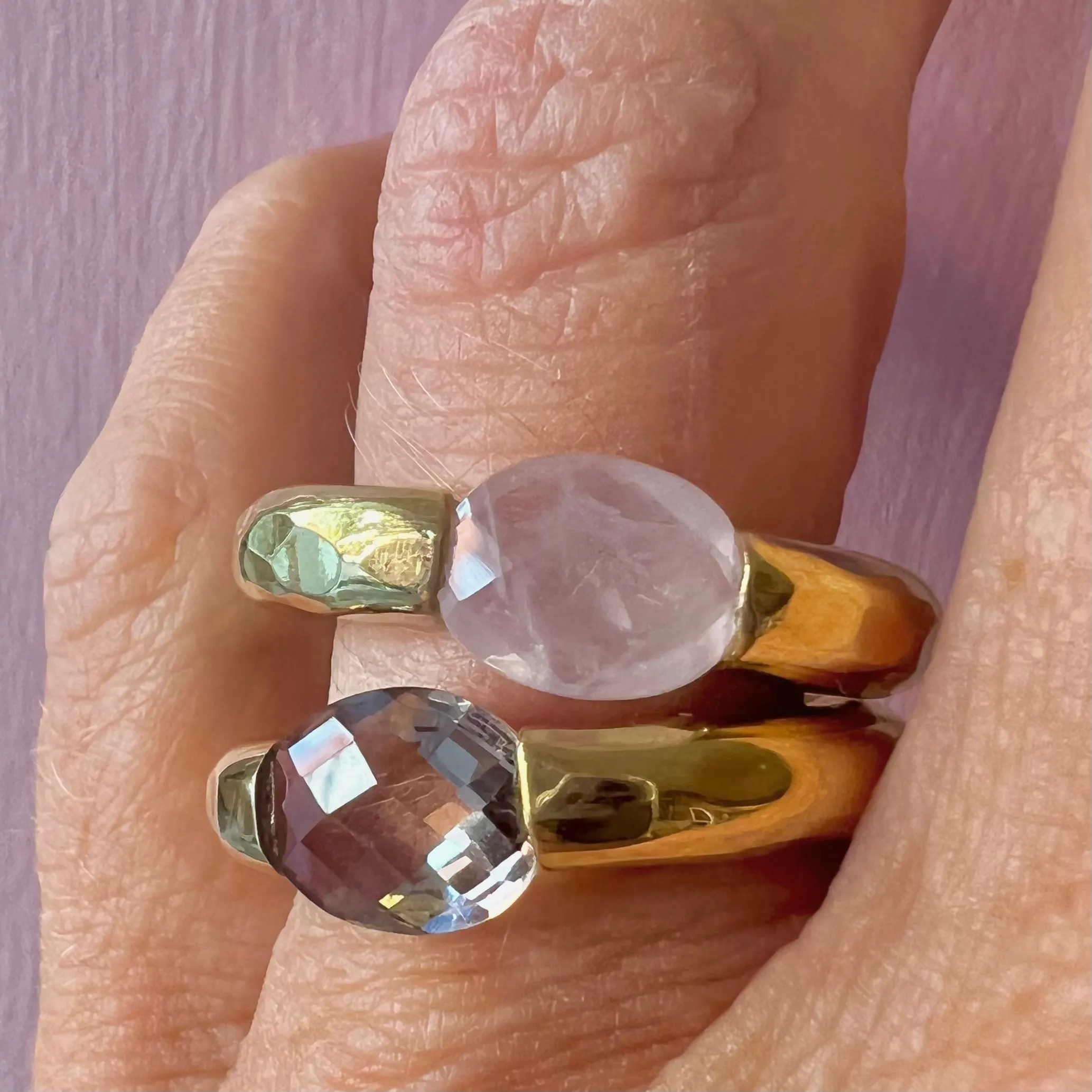 Stacking Brass Ring Citrine