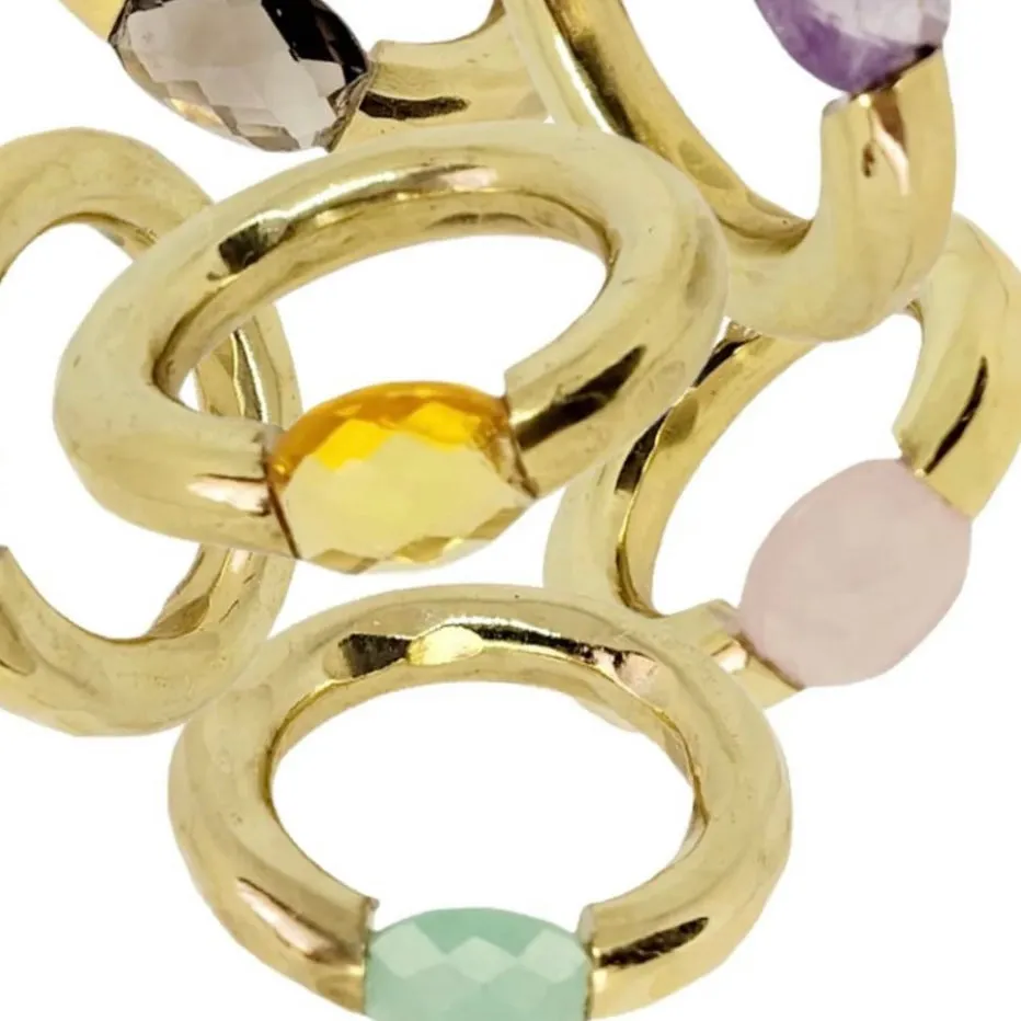 Stacking Brass Ring Citrine