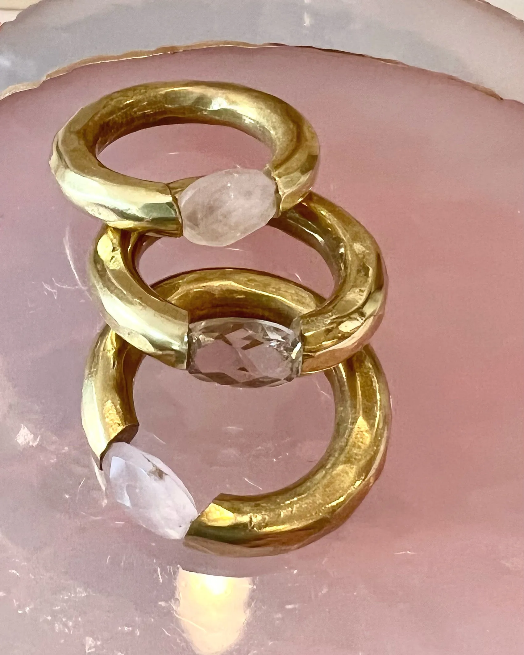 Stacking Brass Ring Citrine