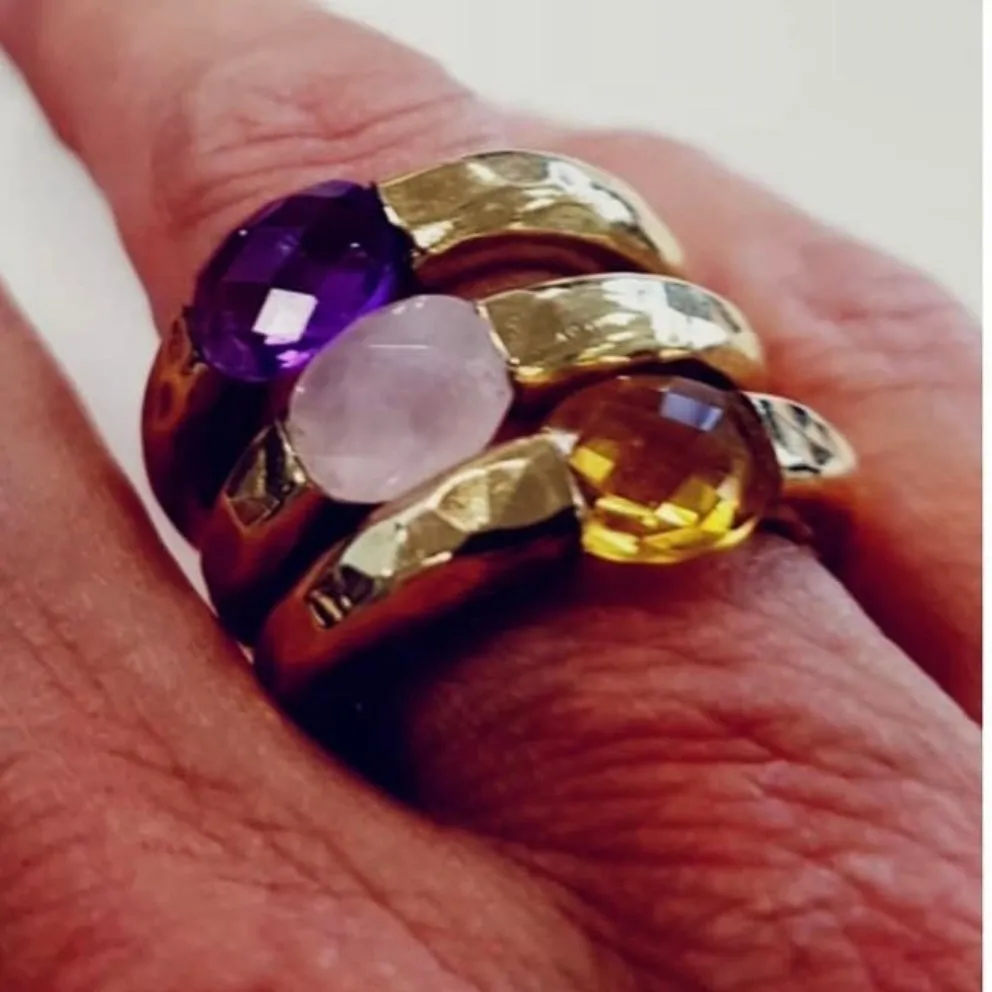 Stacking Brass Ring Citrine
