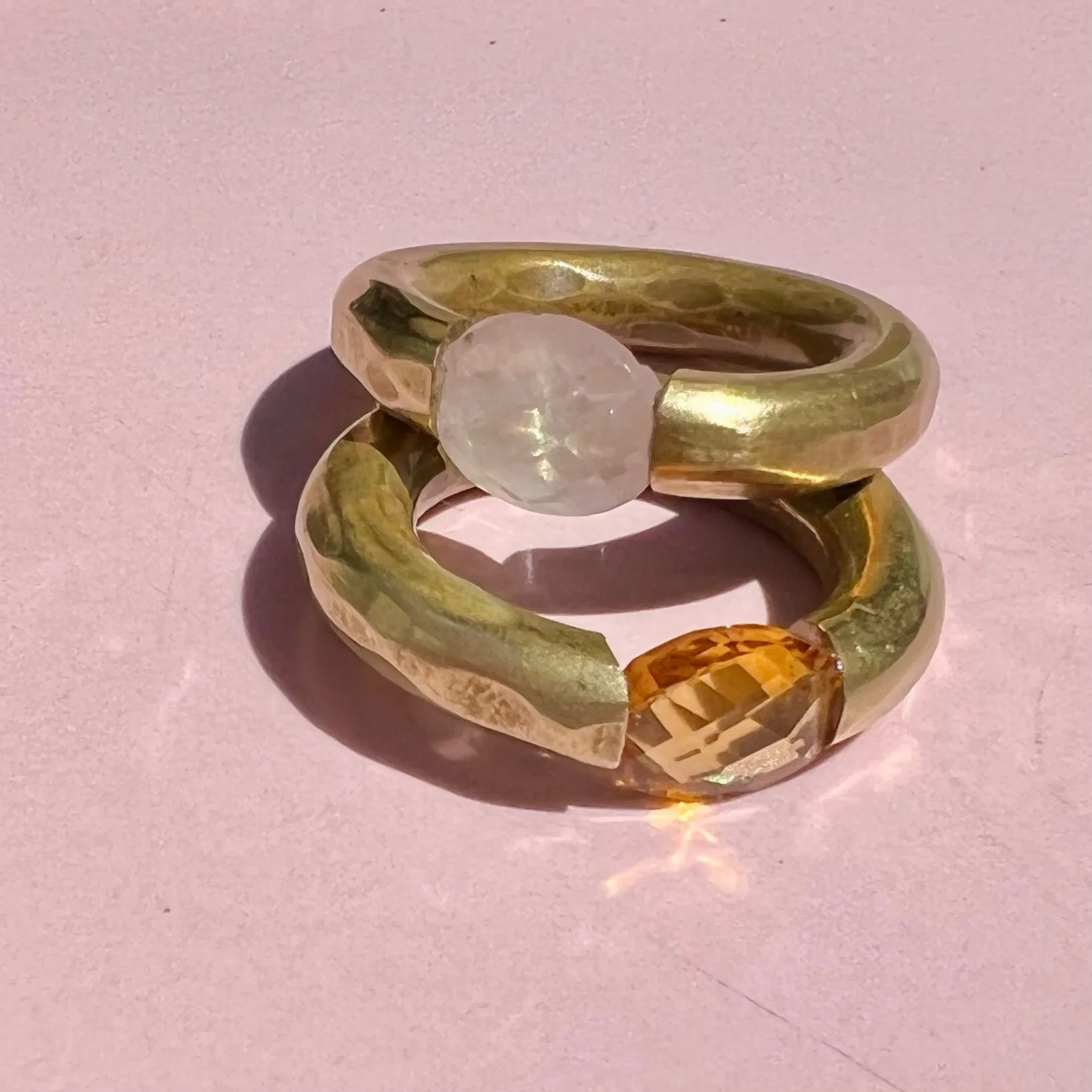 Stacking Brass Ring Citrine