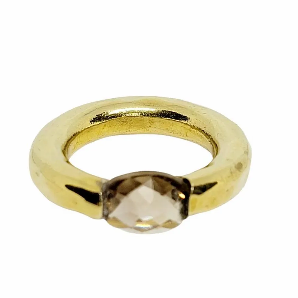 Stacking Brass Ring Citrine