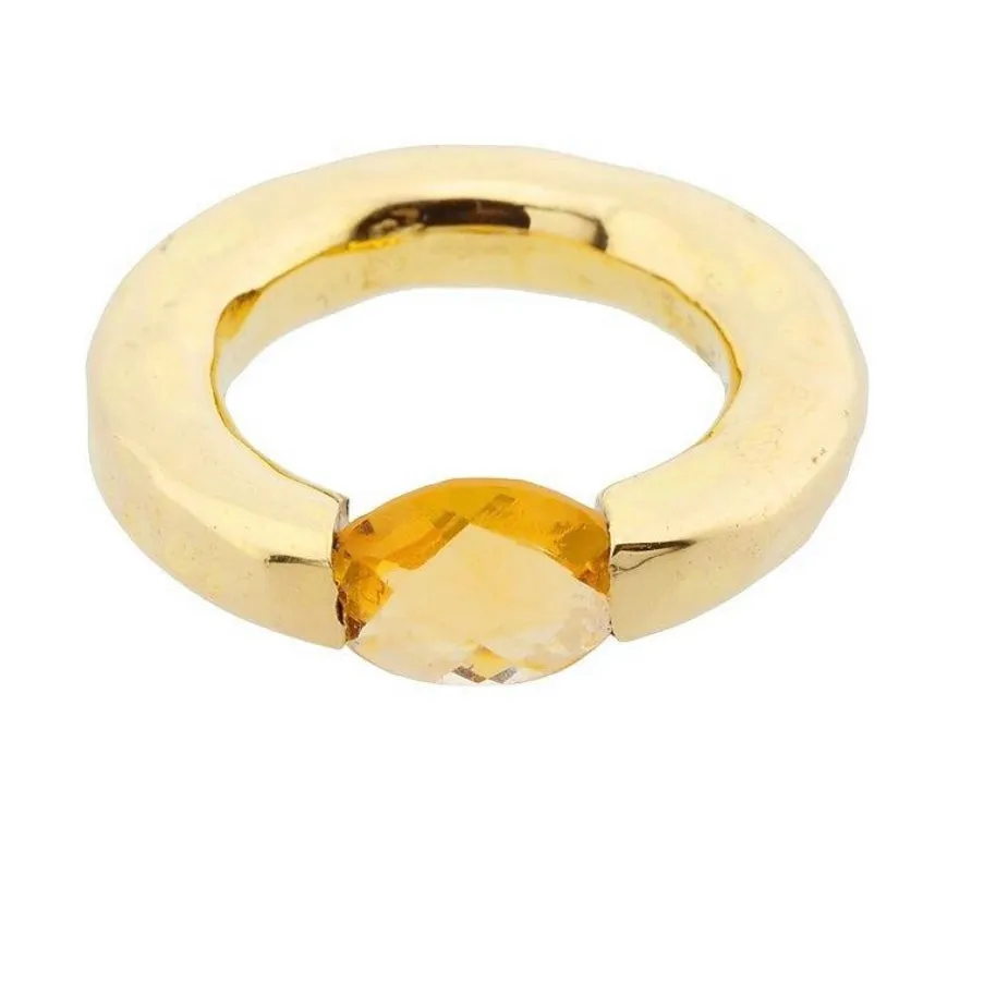 Stacking Brass Ring Citrine