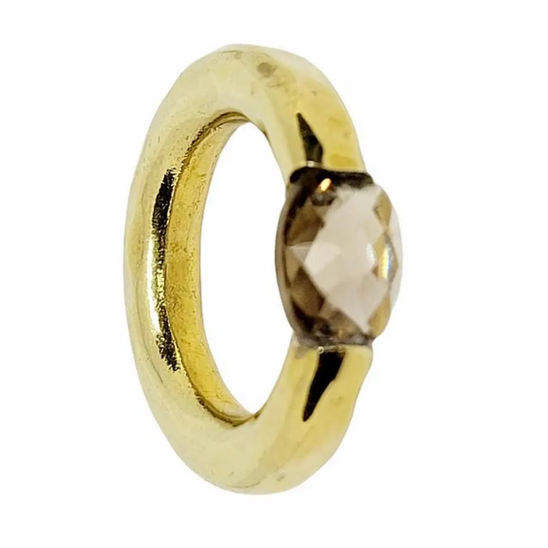 Stacking Brass Ring Citrine