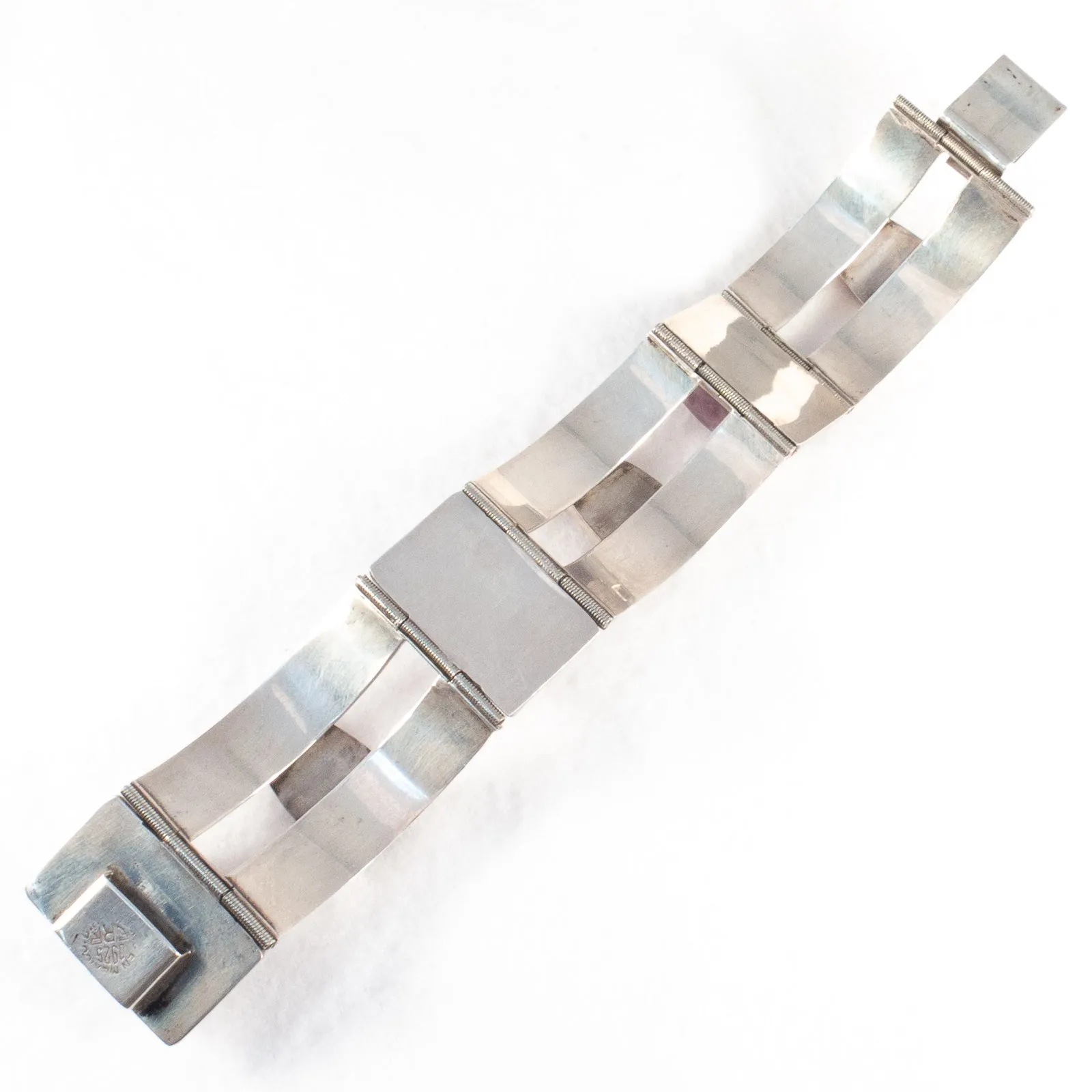 Sterling Silver Amethyst Face Bracelet Mexican ERR