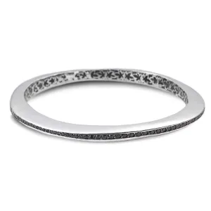 Sterling Silver Black Onyx Wave Bracelet - 5mm