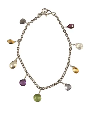 Sterling Silver Briolette Gemstone Bracelet