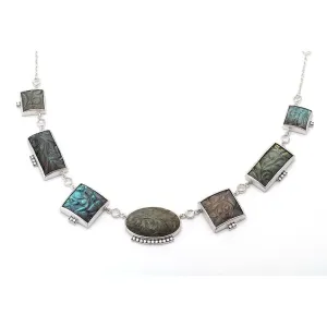 Sterling Silver Carved Labradorite Necklace