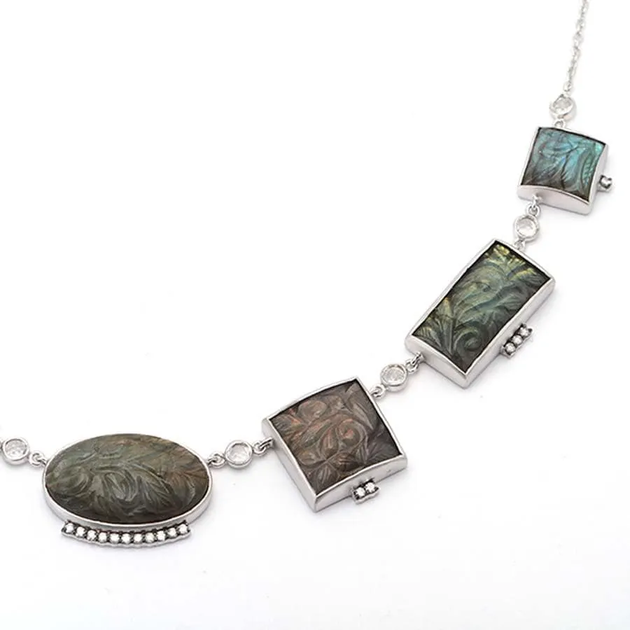 Sterling Silver Carved Labradorite Necklace