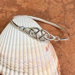 Sterling Silver Celtic Knot Thin Bangle Bracelet