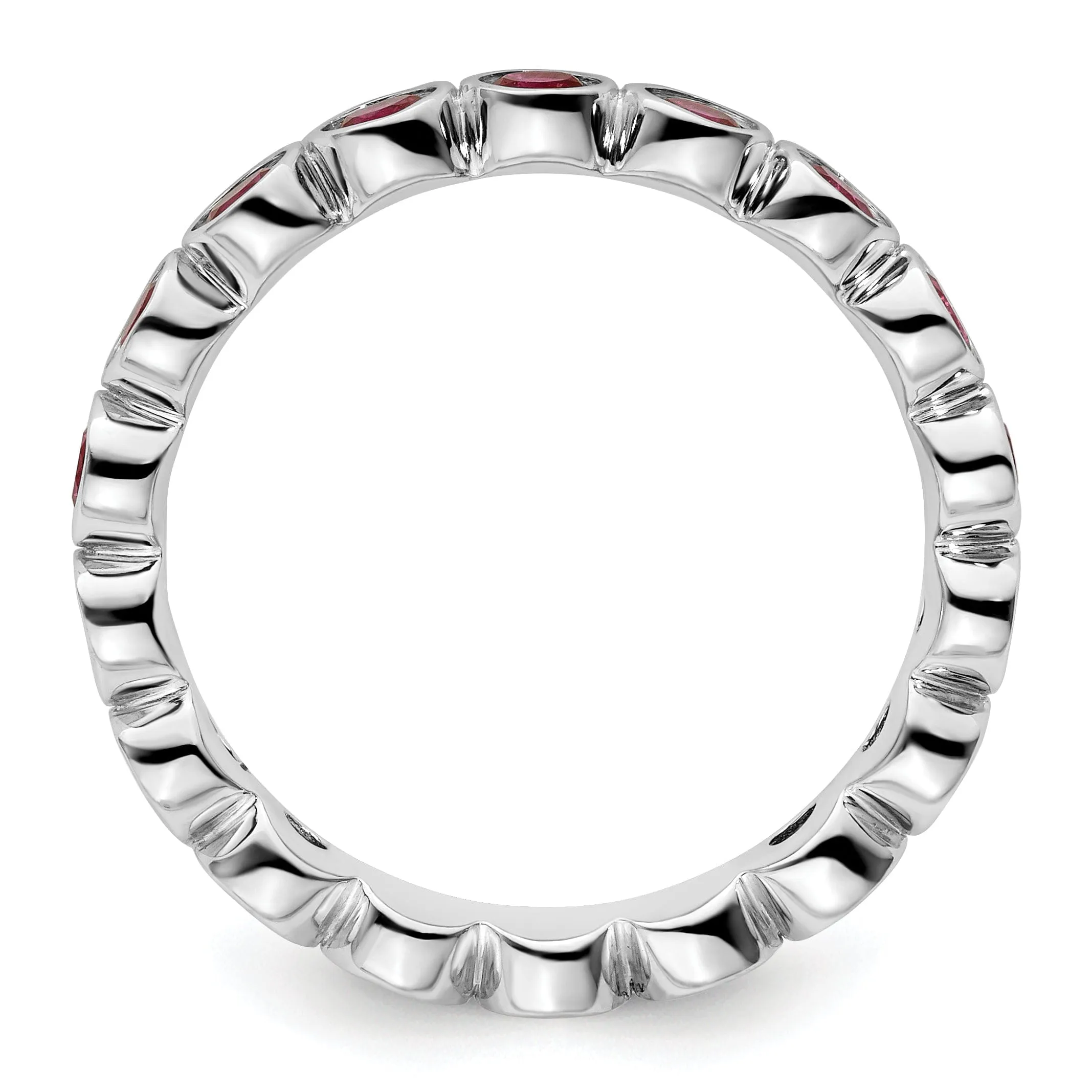 Sterling Silver Created Ruby Ring