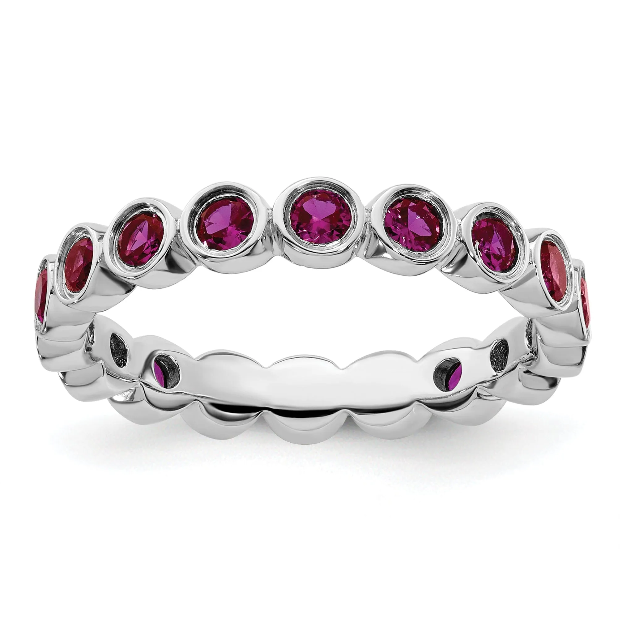 Sterling Silver Created Ruby Ring
