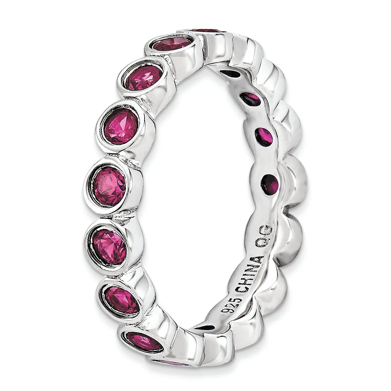 Sterling Silver Created Ruby Ring