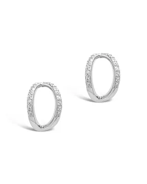 Sterling Silver CZ Pyramid Huggie Studs