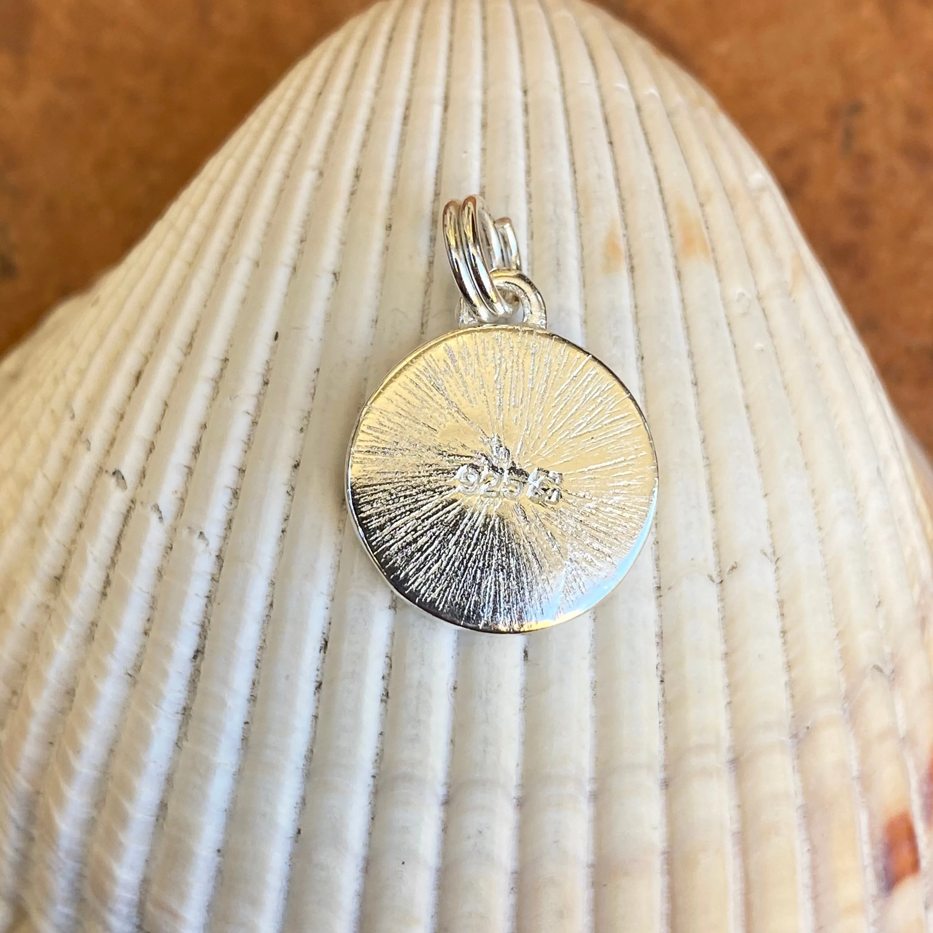 Sterling Silver Irish Painted 4-Leaf Lucky Round Pendant Charm