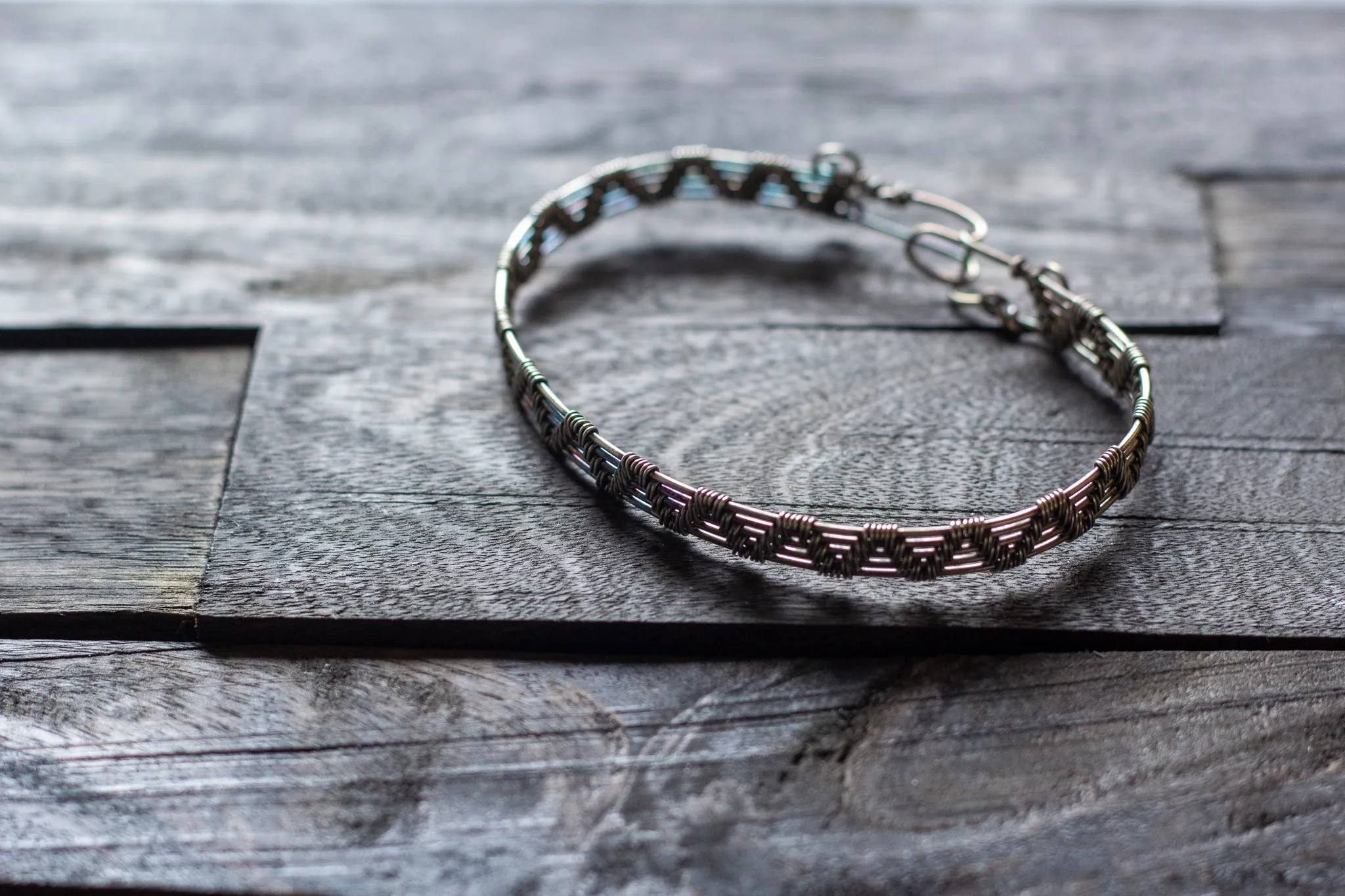 Sterling Silver Pyramid Weave Bracelet
