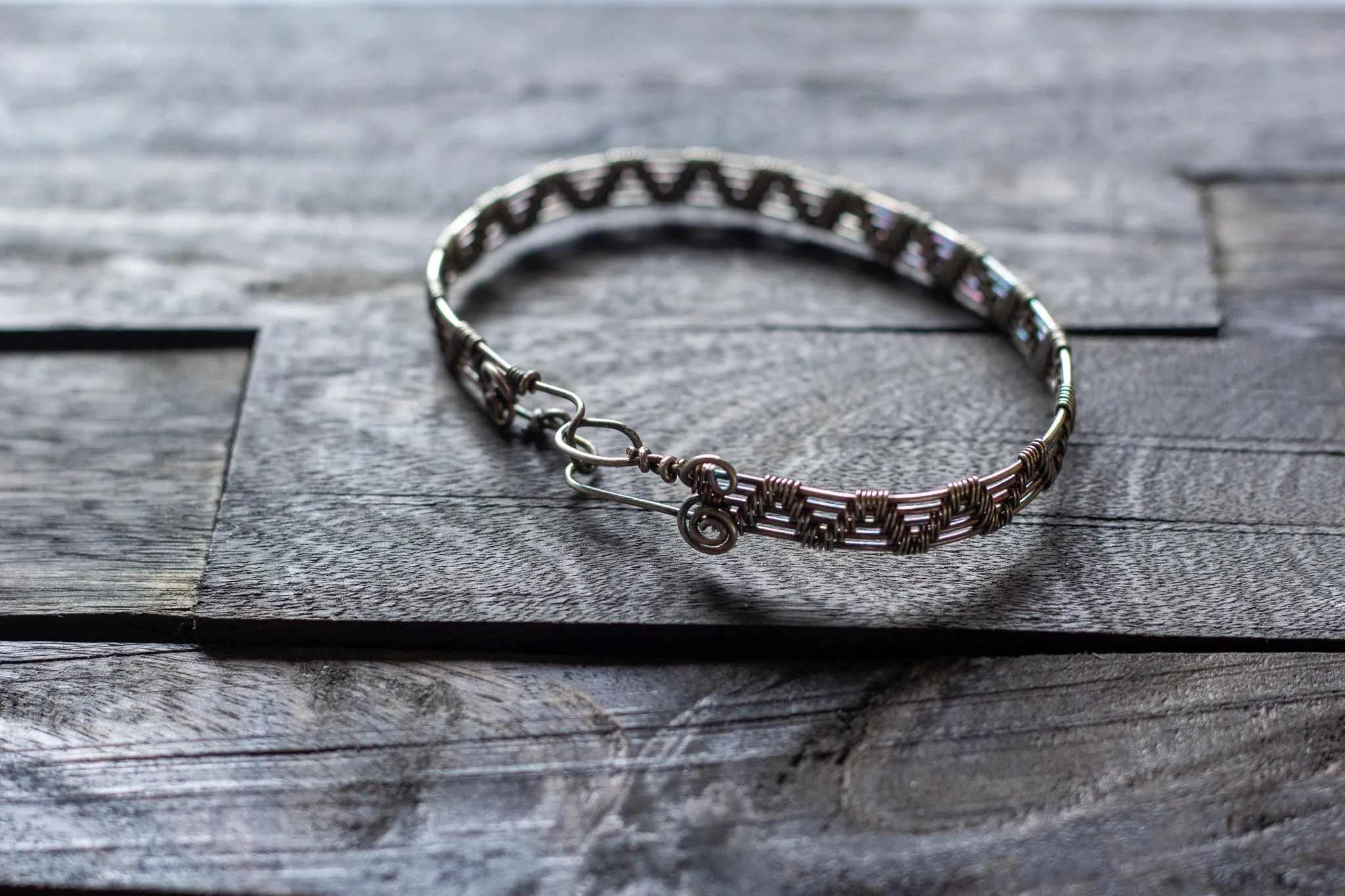 Sterling Silver Pyramid Weave Bracelet