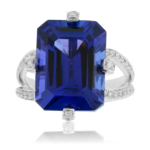 Stunning Tanzanite & Diamond Accented Ring