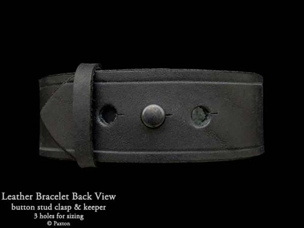 Sword Saber Bracelet Sterling Silver on Genuine Leather