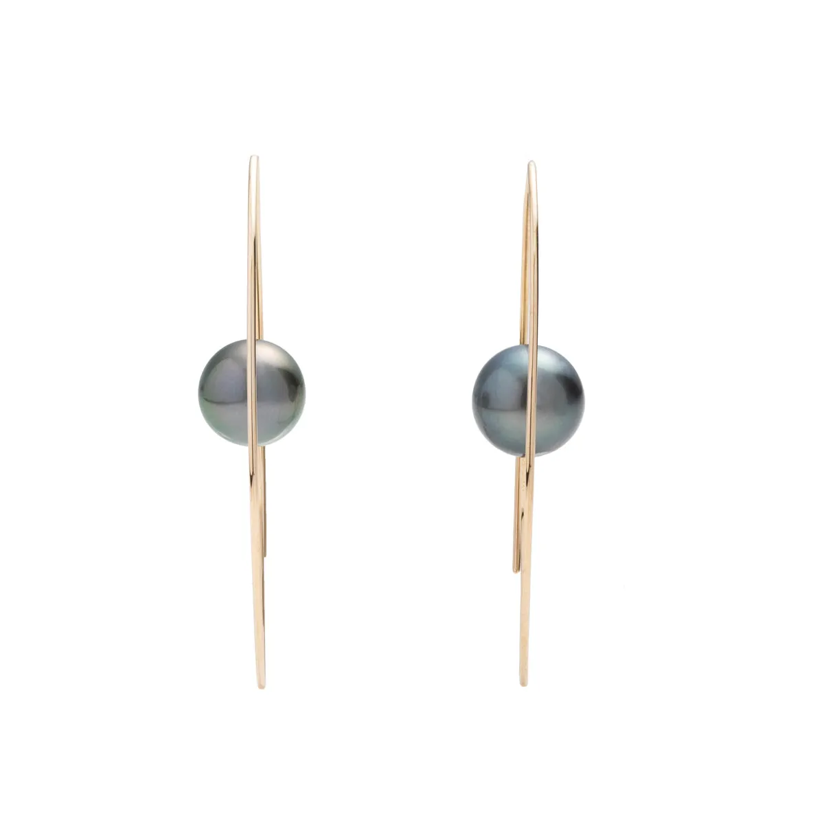 Tahiti Pearl Floating Oval Earring Large size