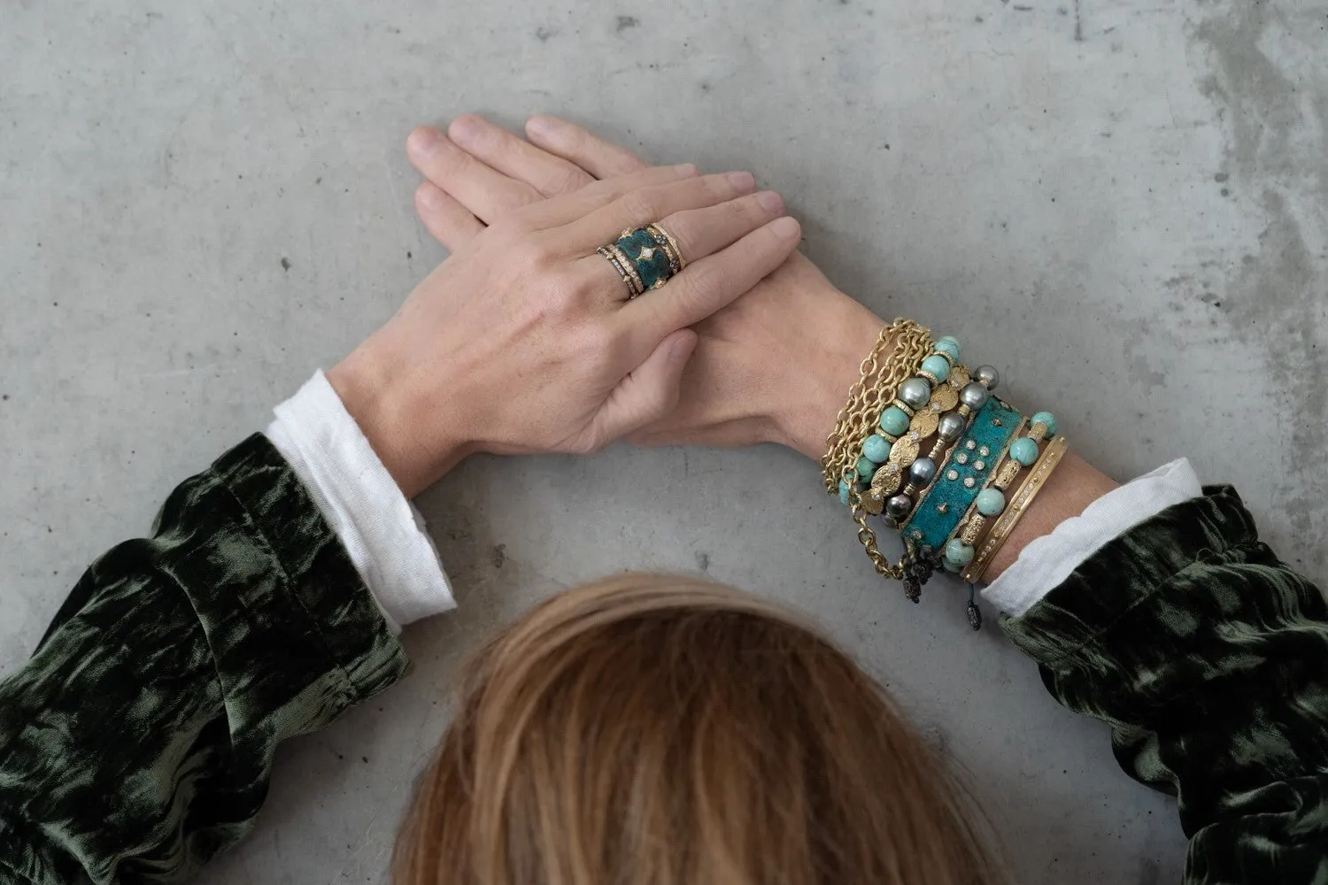 TAHITIAN PEARL AND ORGANIC CARVED BEAD PULL BRACELET