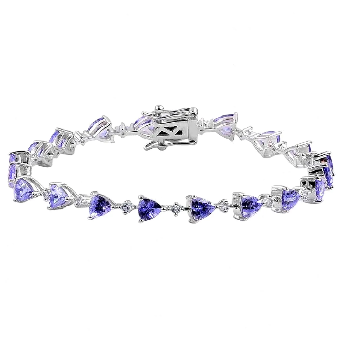 Tanzanite White Topaz 925 Sterling Silver Tennis Bracelet Jewelry