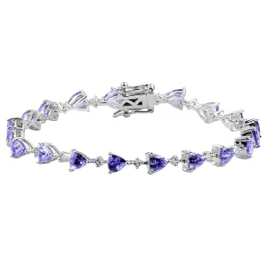 Tanzanite White Topaz 925 Sterling Silver Tennis Bracelet Jewelry