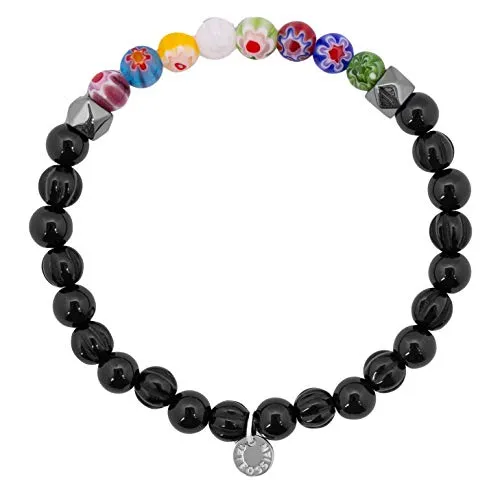 Tateossian Millefiori Onyx and Murano Glass Bead Bracelet