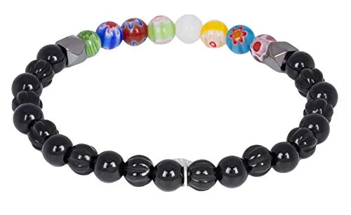 Tateossian Millefiori Onyx and Murano Glass Bead Bracelet