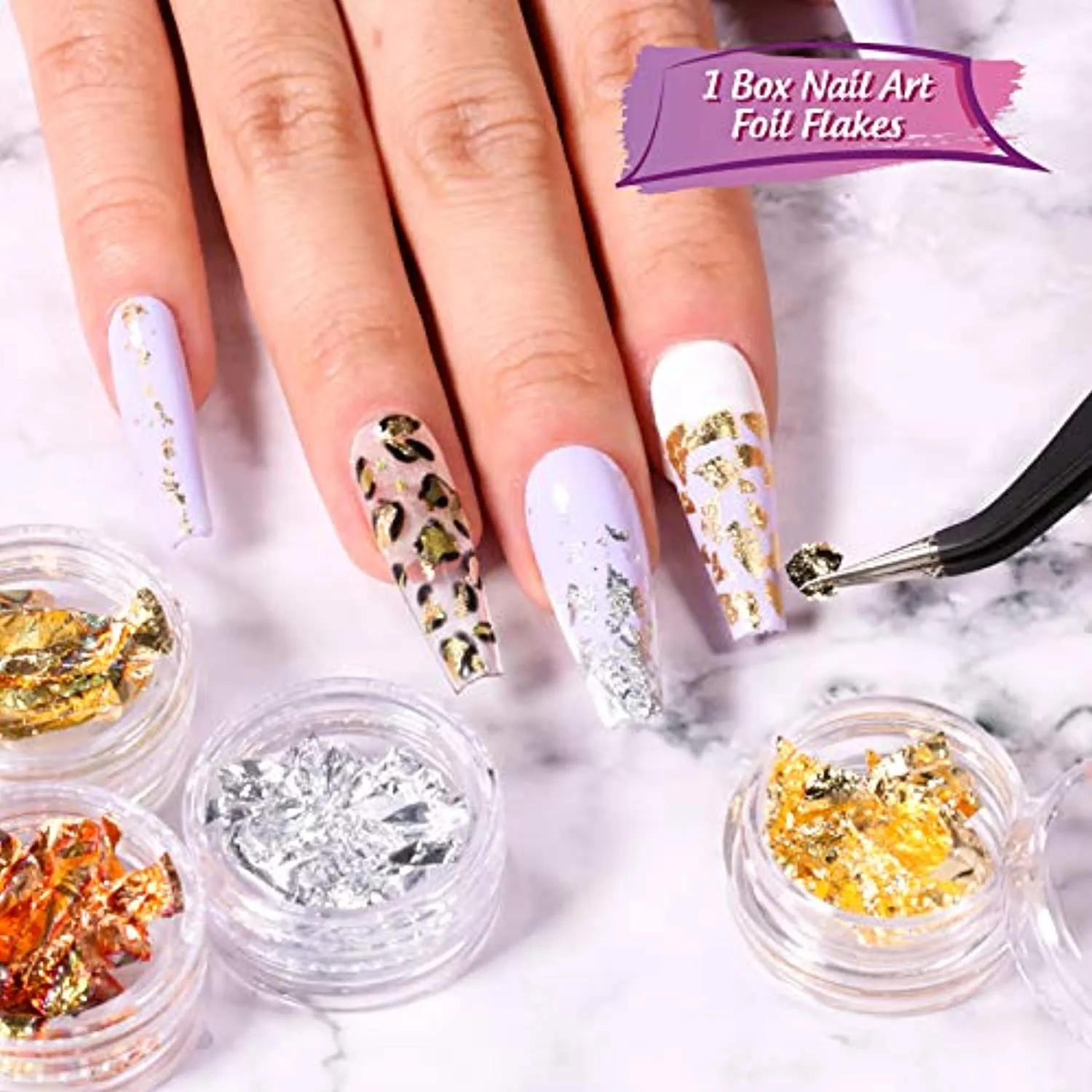 Teenitor Nail Art Decoration with 12 Sheets Nail Art Stickers for Nail Art , Butterfly Nail Foil Stickers, Nail Sequins and Rhinestones, Self-Adhesive Nail Sticker Decals for Nails Art Design