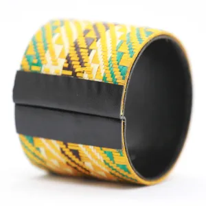 Terra: Yellow Patterned Sugar Cane Leaf Bracelet