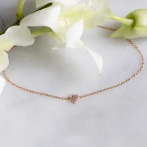 The Sweetheart White Diamond Bracelet | 14K Rose Gold
