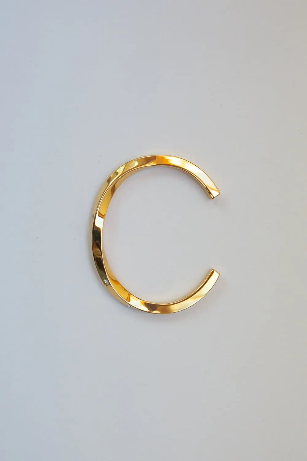 Thick Silver CZ Twist Cuff Bracelet