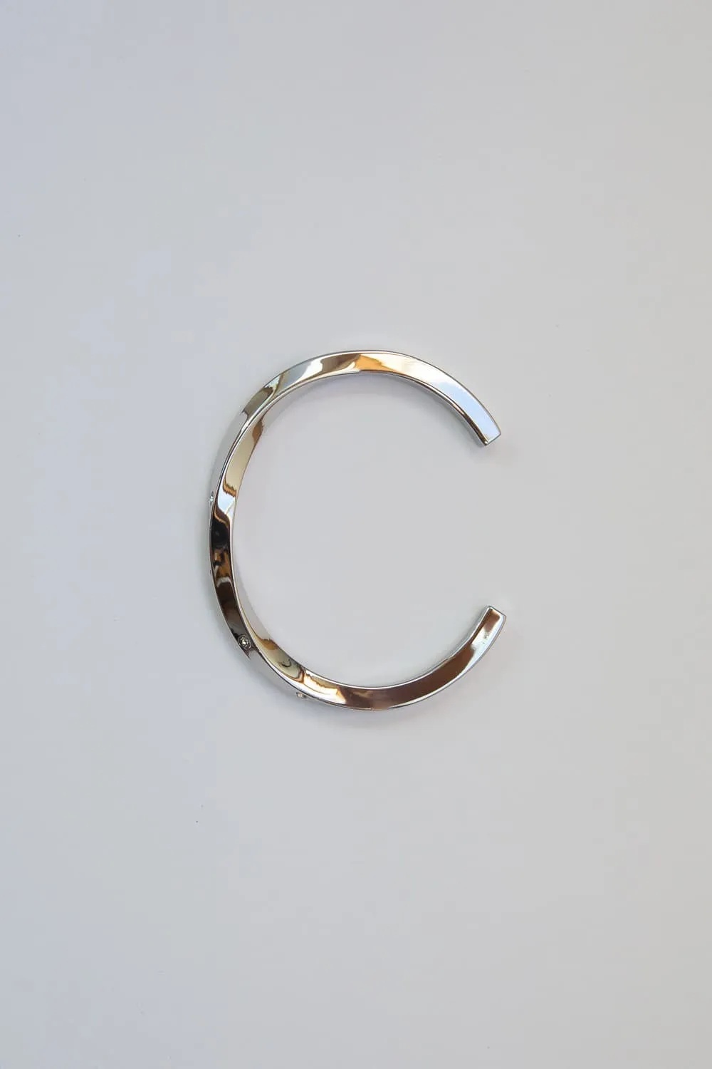 Thick Silver CZ Twist Cuff Bracelet