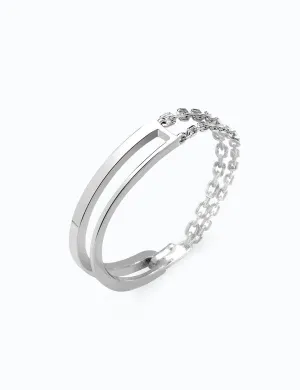 Thin and thick link lock bracelet