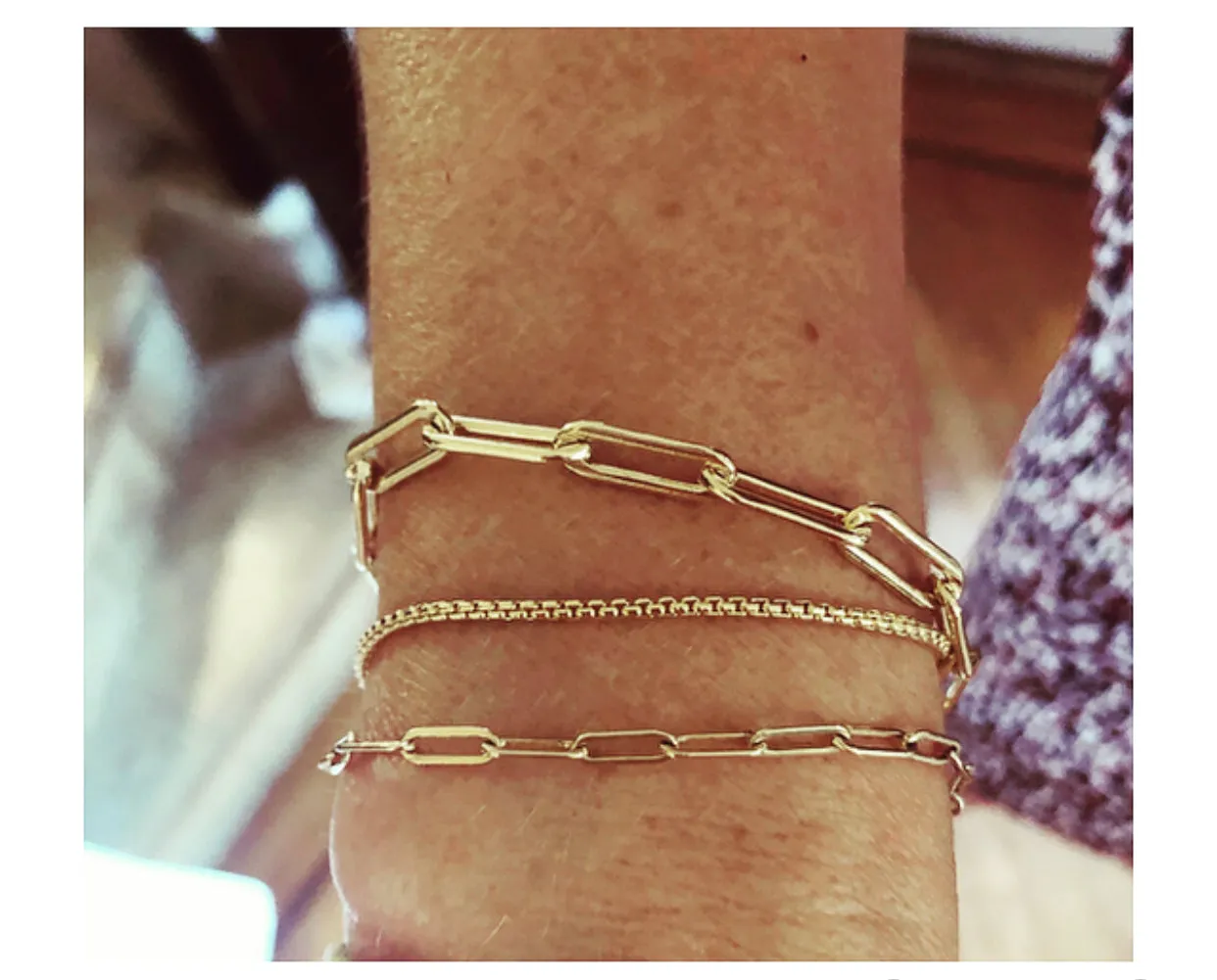 Thin Box Chain Bracelet - Sterling Silver