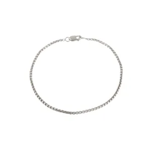 Thin Box Chain Bracelet - Sterling Silver