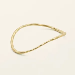 THIN FLOW WAVE BANGLE - 18K gold plated silver