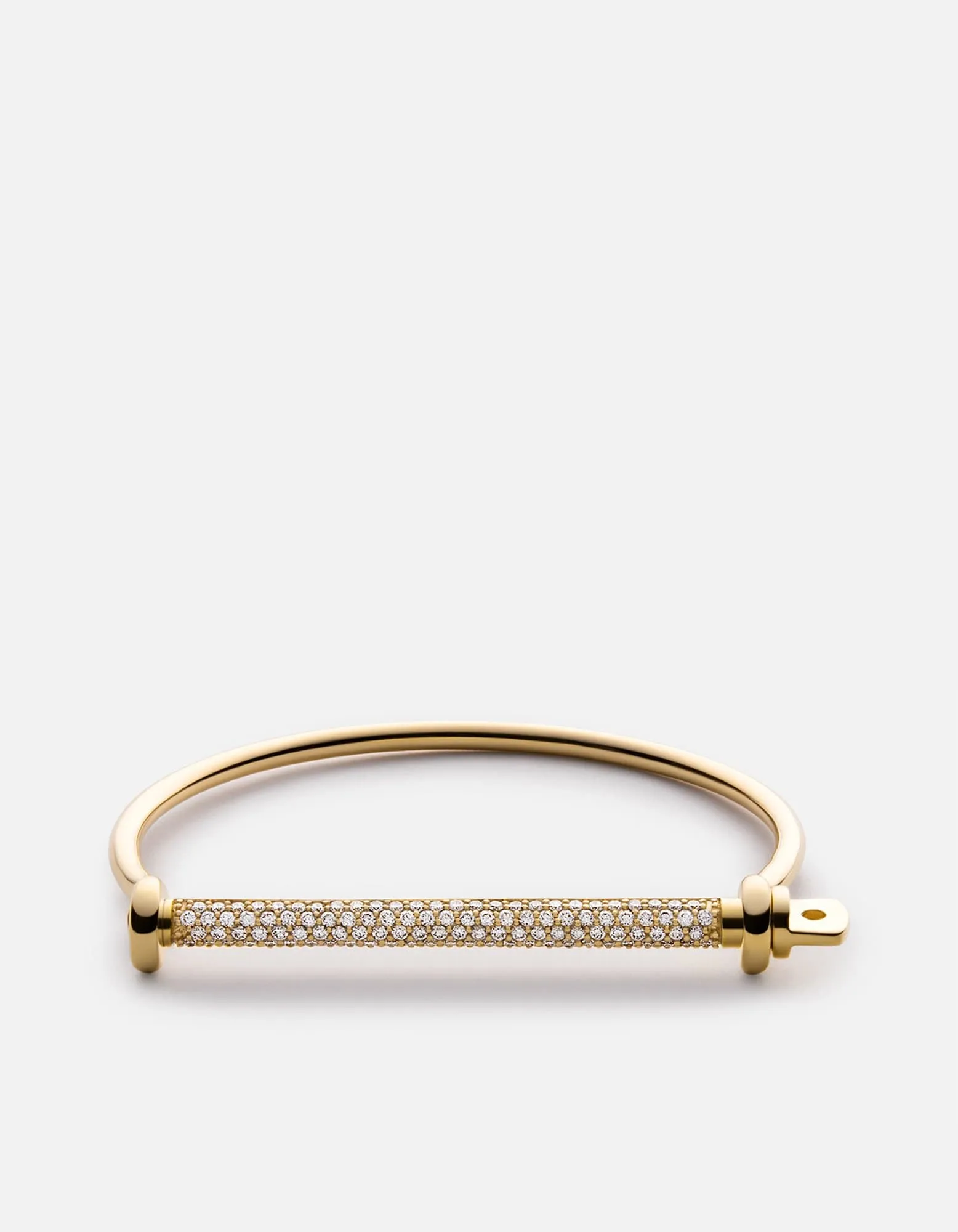 Thin Screw Cuff, Gold Vermeil/Sapphire