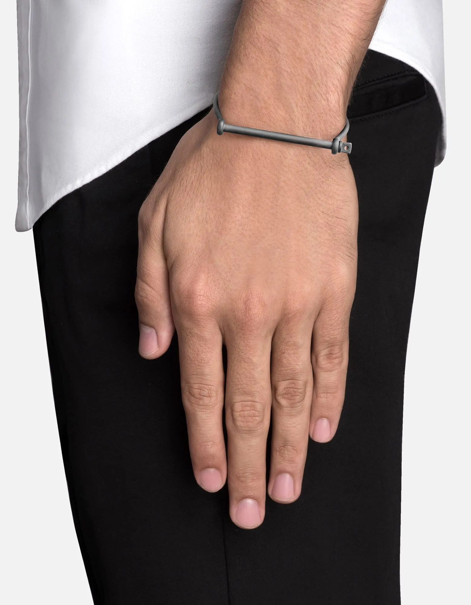 Thin Screw Cuff, Matte Black