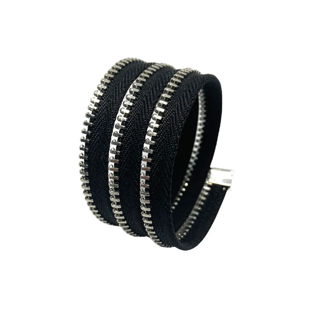 Thin Three Coil Bracelet, Silver