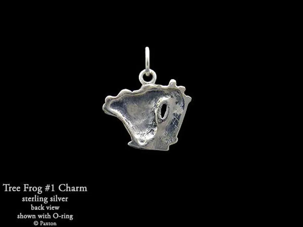 Tree Frog #1 Charm Necklace Sterling Silver